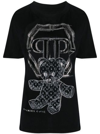 Philipp Plein T-shirt con stampa Teddy Bear - Nero