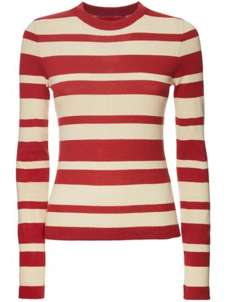 La DoubleJ striped cotton-blend jumper - Neutrals