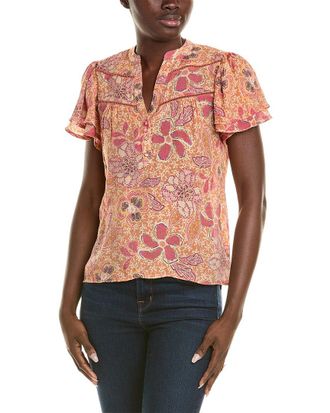 Nannette Nanette deals Lepore Flounce Sleeve Blouse