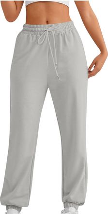 Generic Ladies Trousers Womens Trousers Cuffed Fleece Lined Straight Leg Jogger Size 12 Womens Straight Leg Joggers with Pockets Ladies Elasticated Waist Comb