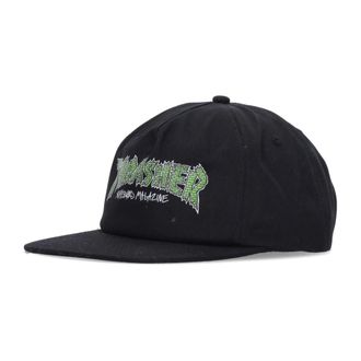 Thrasher Platte Klep Baksteenpet Zwart/Wit - Heren - Petten - Zwart - ONE Size - Katoen - Accessoires