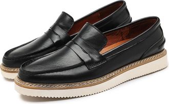 Generic Penny Loafers for Men, Casual Mens Loafers Slip On Dress Sneakers Men Shoes Genuine Leather Non Slip Rubber (Black,8.5)