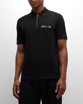 Tシャツ・カットソー BALMAIN Men Polo Shirts FH1EG000BB73EAB Black Polo shirt with logo