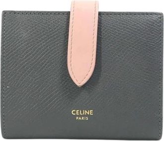 Celine Pre-owned Leather Wallet - Dames - Vintage Accessoires - Grijs - ONE Size - Leer - Vintage