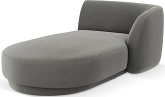 BLOOMINGLOFT Design Chaiselongue Miley mit Armlehne rechts - Samtbezug