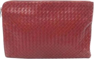 Bottega Veneta Pre-owned Clutches, male, Red, Size: ONE SIZE Pre-owned Intrecciato Clutch bag