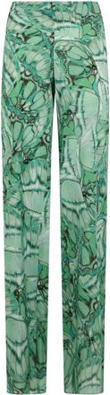 Alberta Ferretti Broek met wijde pijpen - Dames - Wijde Broeken - Groen - L - Broeken