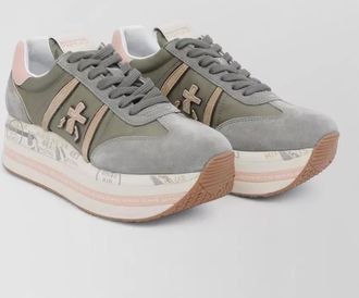 Premiata platform sneakers with round toe and logo