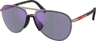 Prada Zonnebril PS 53Zs Zwart - Heren - Zonnebrillen - Grijs - 59 MM - Accessoires