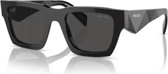 Prada Vierkante Acetaat Zonnebril - unisex - Zonnebrillen - Zwart - 50 MM - Accessoires