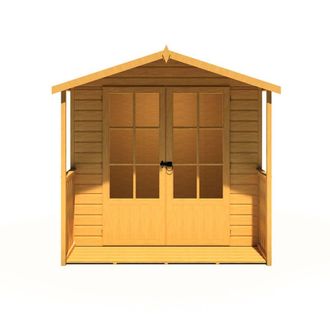 Shires Alnwick Shiplap Summerhouse Garden Sun Room Approx 7 x 7 Feet in Brown