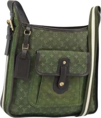 Louis Vuitton Pre-owned Monogram Mini Canvas Shoulder Bag - Dames - Vintage Schoudertas - Groen - ONE Size - Leer - Vintage