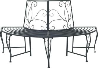 vidaXL Banco De &Aacute;rbol 4-n&uacute;mero De Plazas 160 X 80 X 89 Cm Acero Vidaxl