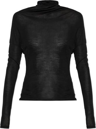 Victoria Beckham Lange Mouwen Top - Dames - Longsleeves - Zwart - M - Wol - Tops