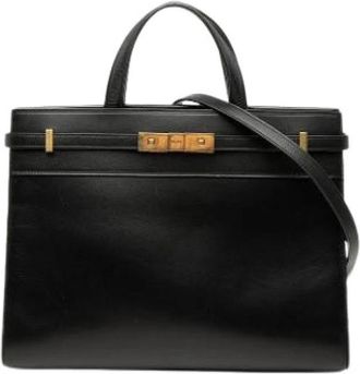 Saint Laurent Pre-owned Manhattan Satchel - Dames - Vintage Shopper - Zwart - ONE Size - Leer - Vintage