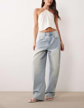 Missy Empire Missy Empire - Jeans bombati in cotone lavaggio azzurro-Blu