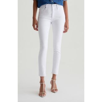 AG - Adriano Goldschmied Farrah Ankle Skinny Jeans in White at Nordstrom, Size 29