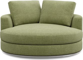 Castlery Hamilton Swivel Armchair 51.2 Customized, (Washed Chenille) Moss, Machine Washable, 360-&deg; Swivel for Chairs, Castlery, Green