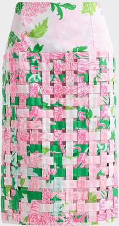 Lilly Pulitzer Goodwin Floral Woven Midi Skirt