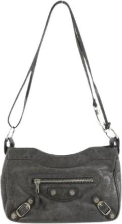 Balenciaga Pre-owned Cross Body Bags, female, Gray, Size: ONE SIZE Pre-owned Vintage Leather Cross Body Bag