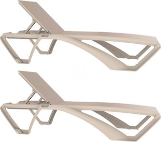 Resol Marina Club Set 2 Tumbona Exterior Estructura Marfil - Textilene Beige - Resol