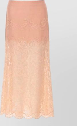 Paco Rabanne lace overlay skirt scalloped hem sheer detailing