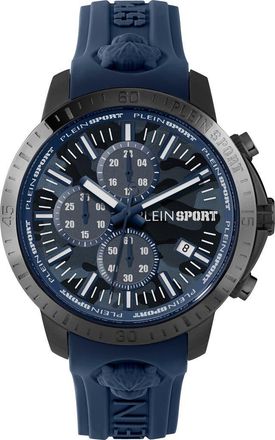 Plein Sport Camo Dial Three-Hand Quartz Silicone Strap Watch, 43mm in Ip Black at Nordstrom Rack