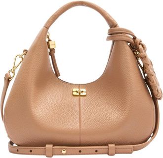 Ganni Hobo Mini Tas - Dames - Mini tas - Beige - ONE Size - Polyester - Tassen