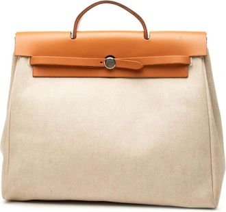 Hermès Borsa a tracolla Herbag MM in tela Toile 2000 - Marrone
