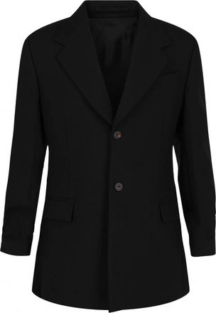 Ferragamo Mens Notched Lapel Wool Blazer In Black