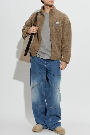 American Vintage Fleece Sweatshirt With A Stand-up Collar, Mens, Brown