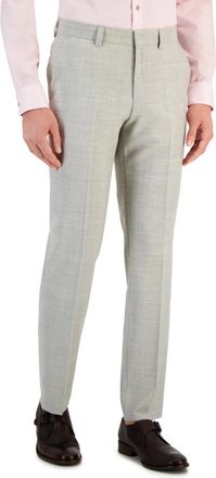 HUGO BOSS Dress Pants Mens Gray Check Print Superflex Modern Fit APP3051