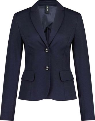 Marc Cain Getailleerde Jersey Blazer Elegant Model - Dames - Blazers - Blauw - 2XL - Leer - Jassen