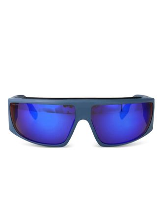 Canada Goose Zonnebril met spiegelglazen en biker montuur - Blauw