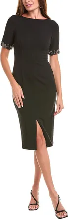 Aidan Mattox Beaded Cuff Sheath Dress