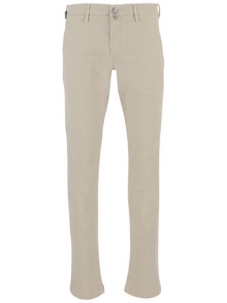 Jacob Cohen Ivory Stretch Cotton-Blend Slim Pants