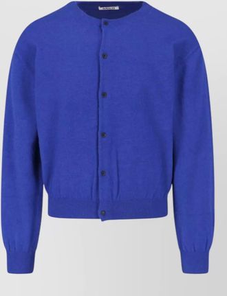 Auralee crew neck sweater ribbed cuffs hem