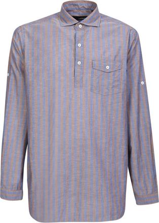 Lardini Vertical Stripe Shirt - Heren - Casual Overhemden - Veelkleurig - M - Katoen - Overhemden