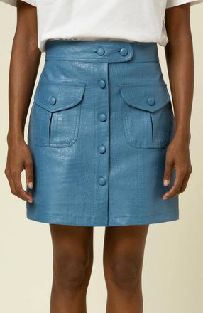 FRNCH Daryl Mini Skirt In Bleu Azur