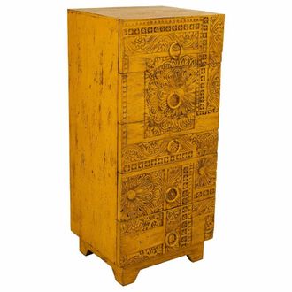 Wanderlust Deco Sinfonier De Madera Artesanal Amarillo 45x40x100