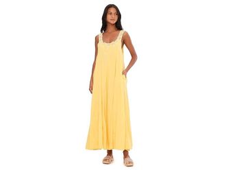 Free People To The Moon Maxi Womens Dress Golden Haze : LG (Womens 12-14), Cotton