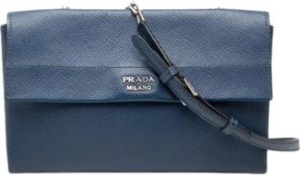 Prada Pre-owned Vintage Crossbody Bag - Dames - Vintage Schoudertas - Blauw - ONE Size - Leer - Vintage