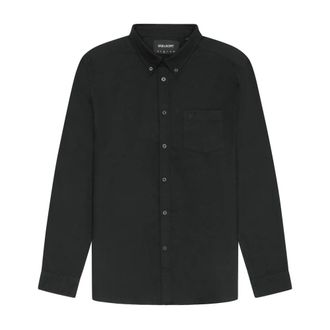 Lyle & Scott Tonal Eagle Plain Oxford Shirt - Heren - Casual Overhemden - Zwart - L - Katoen - Overhemden