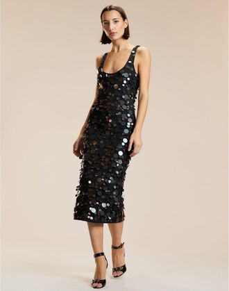 Cynthia Rowley Pailette Mesh Tank Dress