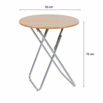 Trade Shop Trade Shop - Textura De Mesa Plegable De Madera Metal Redondo 60 X 70 Cm 117940