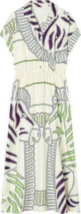 Tory Burch printed silk twill shirtdress - women - Silk - 6 - Neutrals
