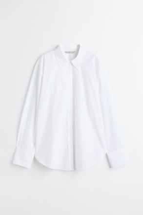H&M Baumwollhemd - Weiss