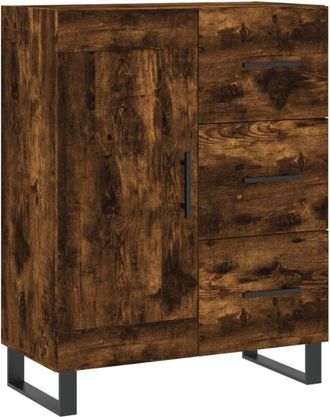 vidaXL Sideboard Smoked Oak 69.5x34x90 cm Engineered Wood Vidaxl