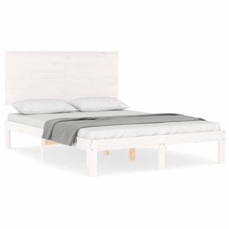 Berkfield Home Bed Frame with Headboard White 120x200 cm Solid Wood