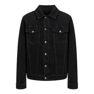 Dondup Jassen, Heren, Zwart, L, Denim, Giubbino Regular in Denim Stretch